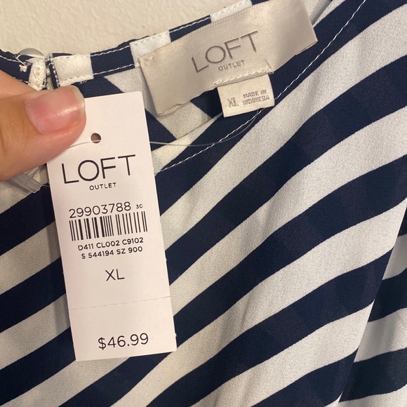 Loft Black and White Stripe Dressy Tanktop - Picture 4 of 7